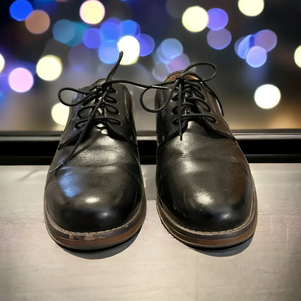 Dockers Mens Baytown Leather Dress Black Oxford Lace Up Shoes Size 12 M Modern